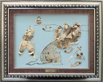  Hezhe characteristic handmade fish skin painting fish skin painting characteristic gifts and crafts Hezhe style winter fishing