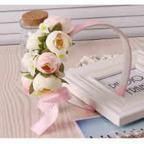 Oufuting Korean childrens hair accessories with teeth simulation girl pink flower hair band baby headgear flower hair band