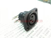 Flat feet bent feet plastic cannon mother socket plug socket Caron seat 3-core card dragon seat