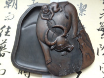 Wenfang four treasures Antique Chengni inkstone big reveal cover shepherd boy cow