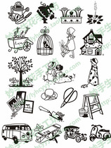 Three-dimensional flocking hot painting without picking the bottom cloth Korea synchronous cloth hot painting 20 * 28CM TH022