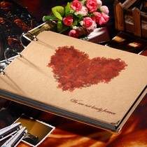 (Maple Leaf Heart) DIY Sticky Photo Album Growth Commemorative Handmade Album Free 102 Corner Stickers