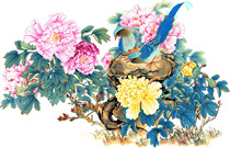 618 Sticker with poster exhibition board material 288 Fuexpensive flower bird figure-copy