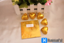 Low price promotion chocolate aluminum foil paper environmental protection lead free tin foil paper 8 * 8cm gold tin tea aluminum foil paper