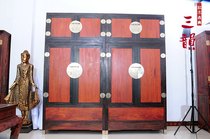 Redwood furniture Laos red rosewood wardrobe wardrobe classic Chinese antique wardrobe single board top Cabinet