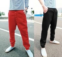 Autumn New Mans Pure Cotton Fashion Cotton Cotton Small Pants Sports Groups Harlen Trousers