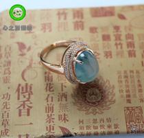 (Xing Family Workshop) Emerald Egg Noodle Ring Personality Custom K Gold Inlays 101155