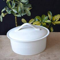 Foreign trade original single tail new bone china 10 inch large soup basin with lid pot pot household fruit salad bowl soup pot clearance