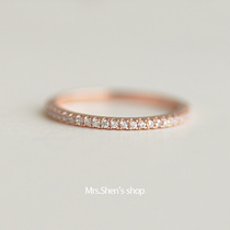 Mrs. t Shen S925 sterling silver jewelry ring female rose gold slim fashion single ring girl girl gift