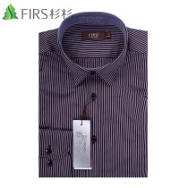 Firs Shanshan fashion young and middle-aged mens long-sleeved shirt Blue Gray European slim-fit shirt gentleman formal dress