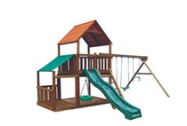 Outdoor childrens wooden slide kindergarten wooden swing combination slide large childrens climbing net non-standard equipment