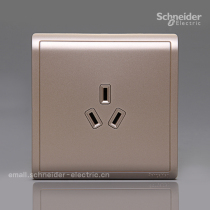 Schneider Pieno Fengshang (intoxicated gold) 10A 250V three pole flat socket with protective door