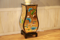 Hand-painted furniture gold foil furniture Chinese furniture classical furniture bottle cabinet seven-bucket cabinet bedside cabinet porch Lotus