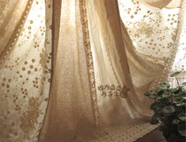 Memory extracted from mottled Flower Shadow ~~ linen and embroidered cotton patchwork curtain country manual customization