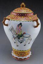 Qing Qianlong enamel color export porcelain Westerns farming map