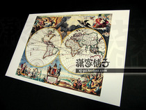 Ancient World Map Geographical Discovery Navigation Adventure Painting Core Poster European Decorative Painting