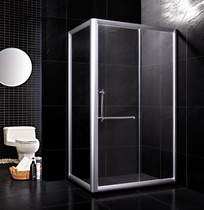  Square shower room L-shaped bath room rectangular push-pull partition Tempered glass simple square sliding door 3C certification