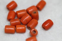 Tibetan Buddhist pearl accessories Imitation Orange Color Old Glazed Barrel Beads Pair holes are 0 65c 0 85cm diameter