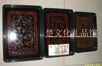 Physical store Hubei three sets of plates Chu culture lacquer art Wuhan special gift gifts traditional paint plate