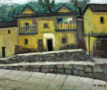 Modern European style decoration hanging drawing room No frame oil painting TV background wall hanging painting warm color decoration painting oil painting