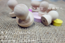 Hand-polished rubber stamp cute solid wood handle height 4cm