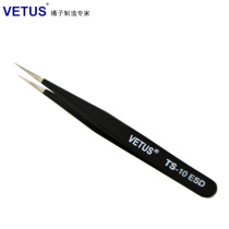 VETUS Tweezers Precision Stainless steel Black Anti-static Pointed Tweezers TS-10ESD