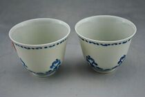 Mingcheng chemical blue and white honeysuckle pattern Cup