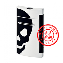 S T Dupont Anti-fan Minijet series Black skull on white 10056