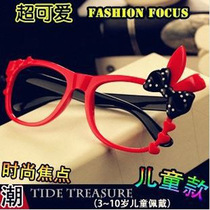 Childrens glasses frame cute rabbit ears cartoon boy and girl decorative glasses frame super light bow baby glasses frame