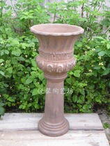 European home hall decorations Floor-to-ceiling pottery flower atmospheric retro ornaments Retro coarse pottery flower pots