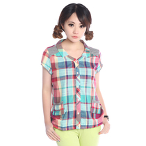 Spring new womens cotton short - sleeved shirt small fresh - sleeved shirt MQ122N is thin