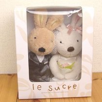 Genuine le sucre sugar rabbit wedding dress doll rabbit plush wedding doll wedding gift