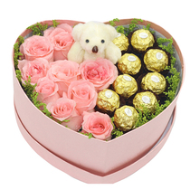Rose gift box Express Nanjing flowers Wuxi Xuzhou Changzhou ordering flower shop Suzhou Nantong Lianyungang National sending flowers