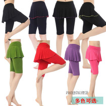 Summer square dance costume new culottes dance pants skirt Latin dance pants womens shorts dance pants bottom 5 points