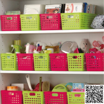 Japan Imported Household Containing Basket Drawer Plastic Containing Basket Cabinet Bookcase Snacks desktop containing box finishing basket