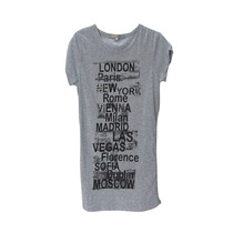 European and American womens MODIS summer ladies cotton T-shirt with diamond short sleeve letter round neck T-shirt slim gray T-shirt