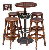 Carbonized bar table and chair solid wood bar table and chair bar stool bar table