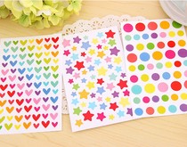 DIY handmade color love five-pointed star love dot Creative decoration Sticker