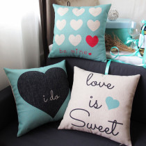 Foreign trade Korean-style tie couple wedding gift cotton and linen pillow office pillow case sofa cushion