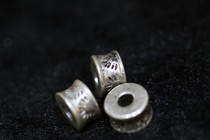 925 Silver made old Tibetan Buddhist beads accessories Evil spirits pattern Thick spacer beads for holes of 0 65cm diameter of 1cm