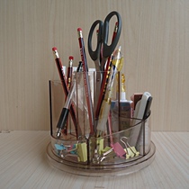 Multifunctional creative pen holder rotating round fashion pen holder office supplies Korean makeup brush storage box