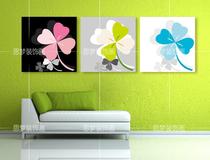 Crystal painting frameless living room decorative painting living room modern murals hanging paintings background wall painting prints happy four-leaf clover