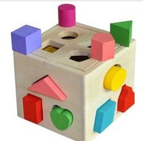 Baby geometric shape box Digital wooden house ten or three holes matching intelligence baby children educational toys 1-2-3 years old