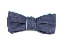 European synchronous cotton washed blue casual cowboy men double-sided bow tie