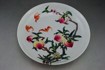 Qing Yongzheng enamel color over the branch peach pattern plate