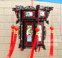 Plastic Antique Hexagon palace lamp Mahogany color Corridor Chandelier Wedding Lantern Dancing Lantern Court Lamp Advertising Lantern