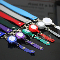 2 0 Iron hook rope sling card cover lanyard matching easy-to-pull buckle Combination chest card cover sling telescopic buckle