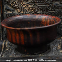 Tibetan old wooden bowl old whole wood carving year long can be made antique jewelry storage box