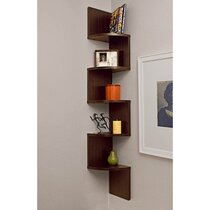 Laminated Walnut Veneer corner wall shelf