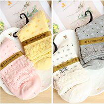 Special Price Day Single Spring Autumn Snow Flowers Cotton Socks Shorty Socks Pure Cotton Socks Women Socks Retro Heaps Socks Socks